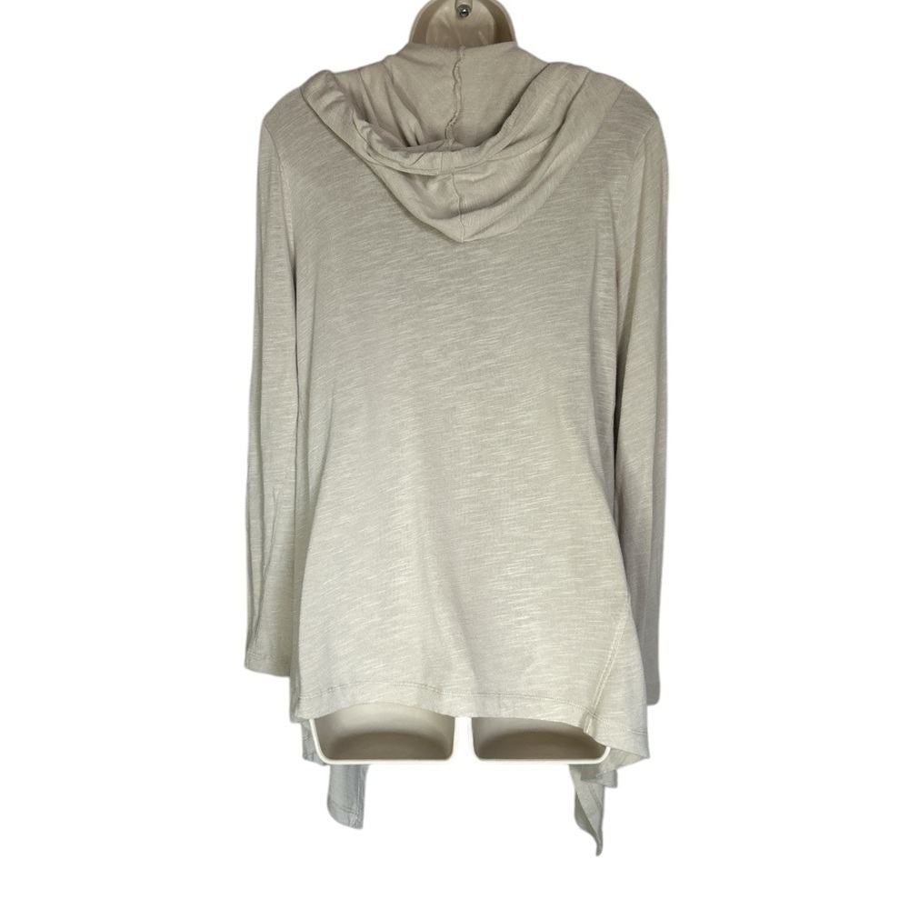 XCVI Cream Hooded Cardigan Long Drape Sz L - Picture 2 of 5